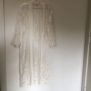 Anthropologie lace cardigan duster